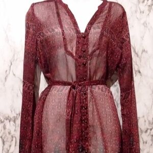 Converse One Star Sheer Paisley Tunic Top Medium